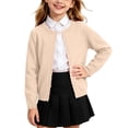 thumbnail image 2 of yillto Girls Cardigan Sweater Button down Knit Long Sleeve Cute Uniform Cardigans Crewneck Fall Clothes, 2 of 6