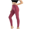 thumbnail image 2 of Leggings for Women Crz Yoga Leggings Pants for Women Womens Stretch Yoga Leggings Fitness Running Gym Sports Full Length Active Pants Hot Pink S, 2 of 8