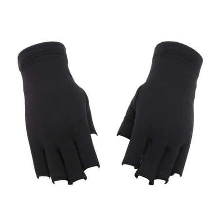 

Black Sun Protection Half Finger Gloves Workout Mitten Short UV Protection Gloves for Nail Art Outdoor Cycling Climbing Riding
