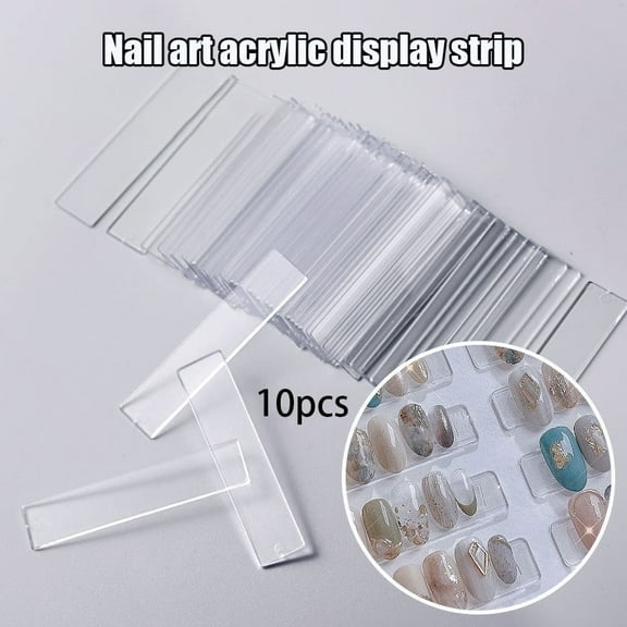 Set False Nail Tips Nail Art Display Stand Transparent Practice Acrylic Gel Polish Holder Strip Manicure Showing Tools