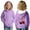 Purple, variant on Eltusu Girls Pullover Hoodies, Casual Relaxed Fit Long Sleeve Graphic Sweatshirts with Pockets Pink Size 3-13 T