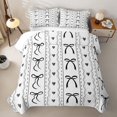 thumbnail image 2 of Erosebridal Princess Ribbon Bed Spread Queen for Girl, Cartoon White Black Queen Coverlet Set, 3 Pieces, 2 of 7