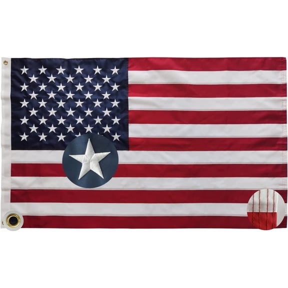 TOPFLAGS Premium American Flag 1x1.5 ft Outdoor, Heavy Duty 210D Small Nylon US Flag, Strongest Longest Lasting with Embroidered Stars/Sewn Stripes/Brass Grommets