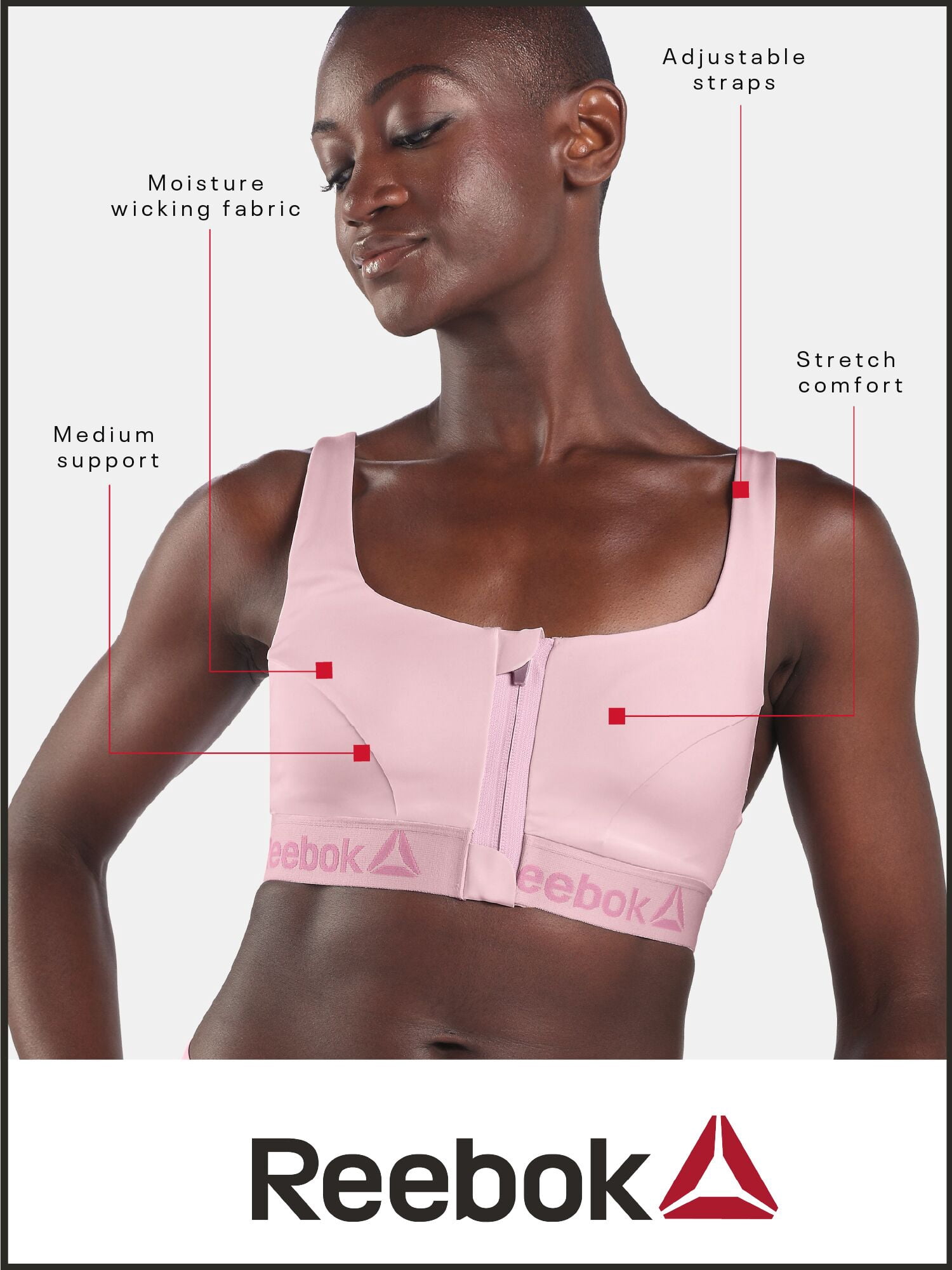 Reebok Women’s Pro-Series High Impact Sports Bra, Size S - 3XL