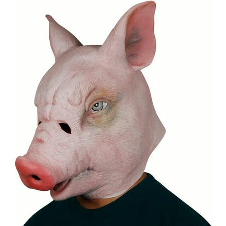 Star Power Realistic Pig Full Head Animal Mask, Pink, One Size