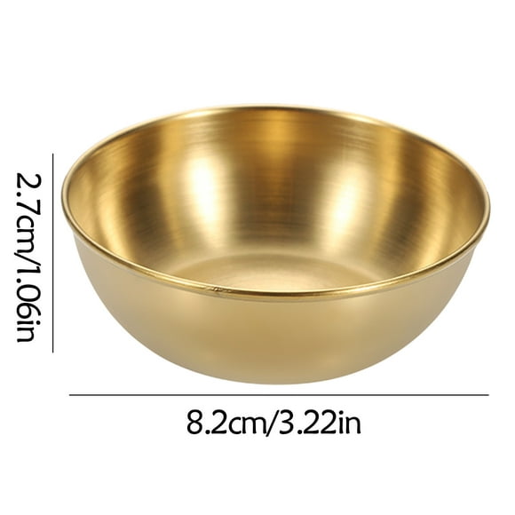 jovati Gold Snack Dip Dish Creative Stainless Steel Saucer Dip Dish Soy Sauce Saucer Sushi Dip Bowl Gold