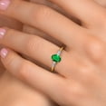 thumbnail image 4 of Gem Stone King 10K Yellow Gold Green Nano Emerald and Lab Grown Diamond Engagement Ring for Women | 0.80 Cttw | Oval 7X5MM | Gemstone May Birthstone | Size 5, 4 of 6