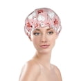 thumbnail image 2 of Cartoon Cute Alpacas Love Pink Shower Cap, Reusable Bath Hair Hat for all Hair Lengths Hair Cover with Elastic Band Double Waterproof Layers Bathing Hat, 2 of 5