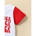 thumbnail image 5 of Toddler Baby Boy 4th of July Outfits Short Sleeve Letter Print Shirt +Star Stripe Shorts Set 2Pcs Summer Clothes, 5 of 8