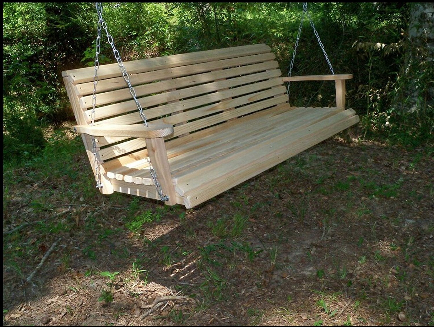 Home Garden Lawn Outdoor Backyard Patio 5 Ft Cypress Lumber Roll Back Porch Swing With... by Ecommersify Inc