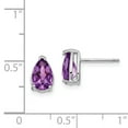 thumbnail image 3 of Primal Gold 14 Karat White Gold 8x5mm Pear Amethyst Checker Earrings, 3 of 5