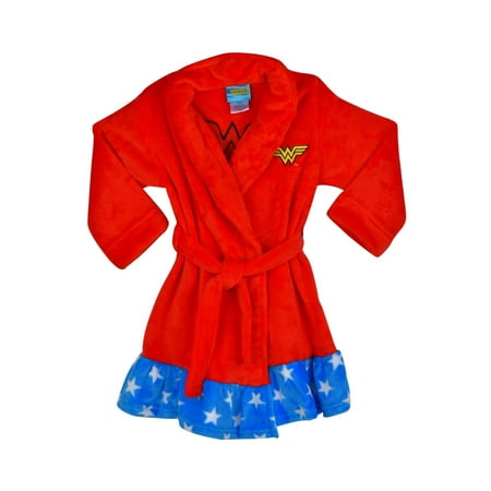 DC Comics Girls' Big Wonder Woman Velvet Fleece Robe