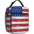 thumbnail image 2 of Lunch Bag Red Blue White American Flag Insulated Lunch Bags For Picnic, Hiking, Beach, Fishing, Travel, 2 of 6