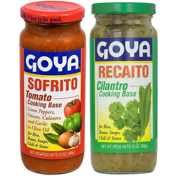 Goya Recaito &UMRT Goya Sofrito Cooking Base 2 - 12 Oz Jars (1 of Each)