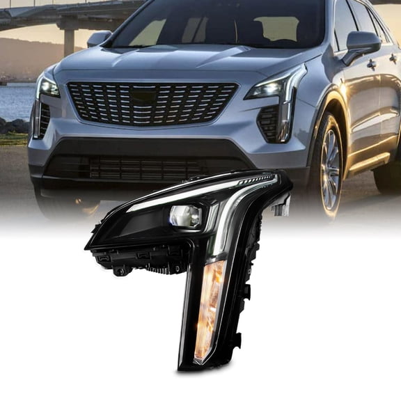 AKKON - Fits 2019-2023 Cadillac XT4 Full LED DRL Running [Halogen Signal] Projector Dual Beam Headlight Driver Left