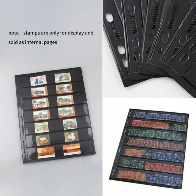 Stamp Album Stock Pages Double Sided Pack of 10 Pages with 9 Binder Holes