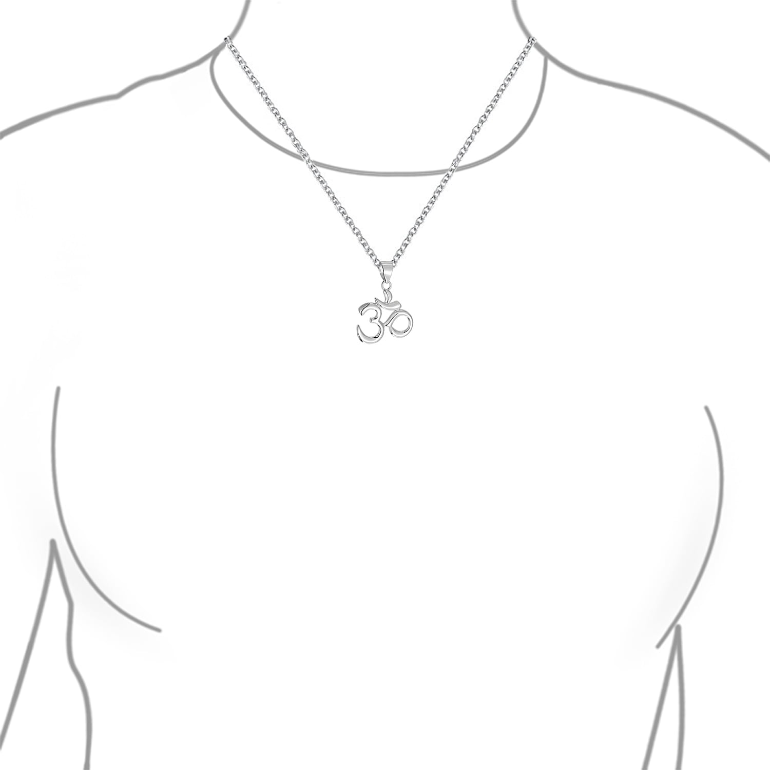 Sterling Silver .925 Om Aum Pendant Yoga Sterling Silver .925 Om Aum Pendant Yoga
