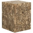 thumbnail image 2 of SAFAVIEH Forbes Nautical Bohemian Teak Square Stool/Table, Medium Oak, 2 of 5
