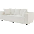 thumbnail image 5 of Tabaray 89" Modern Sofa Couch for Living Room, Modern Upholstered Sponge Sofa Corduroy Fabric Couch w 17.71" Seat Height for Home Office, Living Room, Space Saving,No Assembly Sofa Feet + White, 5 of 7