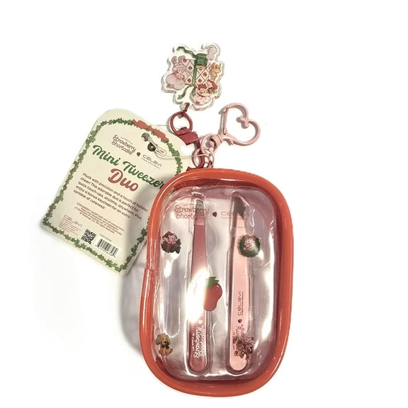 Celavi X Strawberry Shortcake Mini Tweezer Duo W Bonus Keychain And Bag