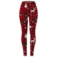 thumbnail image 5 of SNOWSONG Christmas Leggings for Women, Plus Size Leggings Women's Fashion Comfortable Slim Fit Print Casual Pants Leggings Yoga Pants, Womens Leggings, Tummy Control Leggings Wine L, 5 of 5