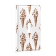 thumbnail image 2 of Yayeee Toggle Light Switch Wall Plate 1-Gang 4.5"x2.7" Home Decorative Outlet Cover, Brown Ice Cream Pattern, 2 of 7