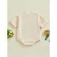 thumbnail image 3 of Bagilaanoe Newborn Baby Girl Boy Easter Rompers Letter Embroidery Short Sleeve Bodysuits 3M 6M 12M 18M Infant Casual One Piece Short Jumpsuit, 3 of 8