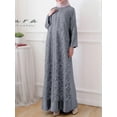 thumbnail image 3 of ZANZEA Women Muslim Kaftan Full Sleeve Lace Patchwork Casual Long Maxi Dress, 3 of 3