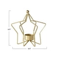 thumbnail image 3 of Creative Co-Op Metal Star Shaped Tealight Holder, Gold Finish, 3 of 3