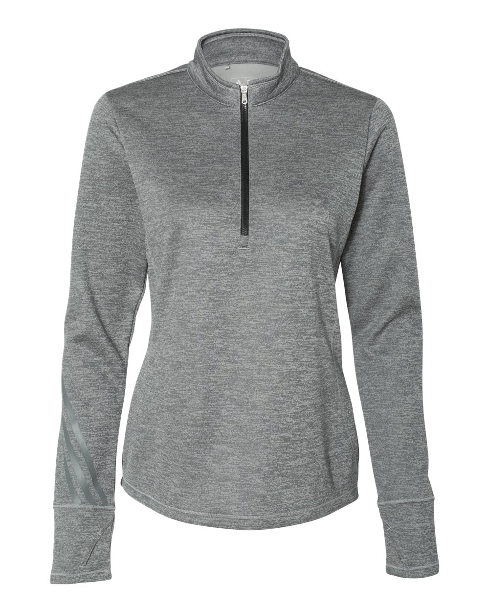 Adidas - Women's Brushed Terry Heather Quarter-Zip - Color - Mid Grey ...