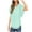 Mint Green, variant on Sevevn New Solid Summer Casual Loose Round Neck Chiffon Tops Blouses for Women Deal of the Week White S