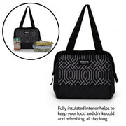 Igloo Leftover Polyester Lunch Tote Cooler, 9 Can Capacity, Black and White, Well Suited to Hot or Cold Meals Away from Home