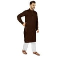 thumbnail image 2 of Atasi Indian Men's 2 Piece Kurta Pajama Set Henley Neck Cotton Casual Long Kurta, 2 of 7