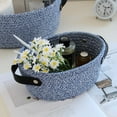 thumbnail image 5 of Hovmgk Storage Basket Rope Bin, Woven Organizer Box with Leather Handles for Entryway & Living Room, Large Household Storage Container, Stylish Organizer for Home, White/Gray/Navy Blue/Khaki, 5 of 5