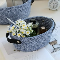 Bxaolu Storage Baskets for Organizing 1 Pack, Woven Baskets for Shelves, Closet Organizer Bins Empty Gift Basket Toy Storage for Toys, Books, Towels, Clothes, 11.8" x 9.1" x 4.72", Navy