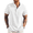 A-White, variant on Men's Linen Henley Shirts Summer Beach Short Sleeve Loose Fit T Shirt Button Up Lightweight Casual Tee
