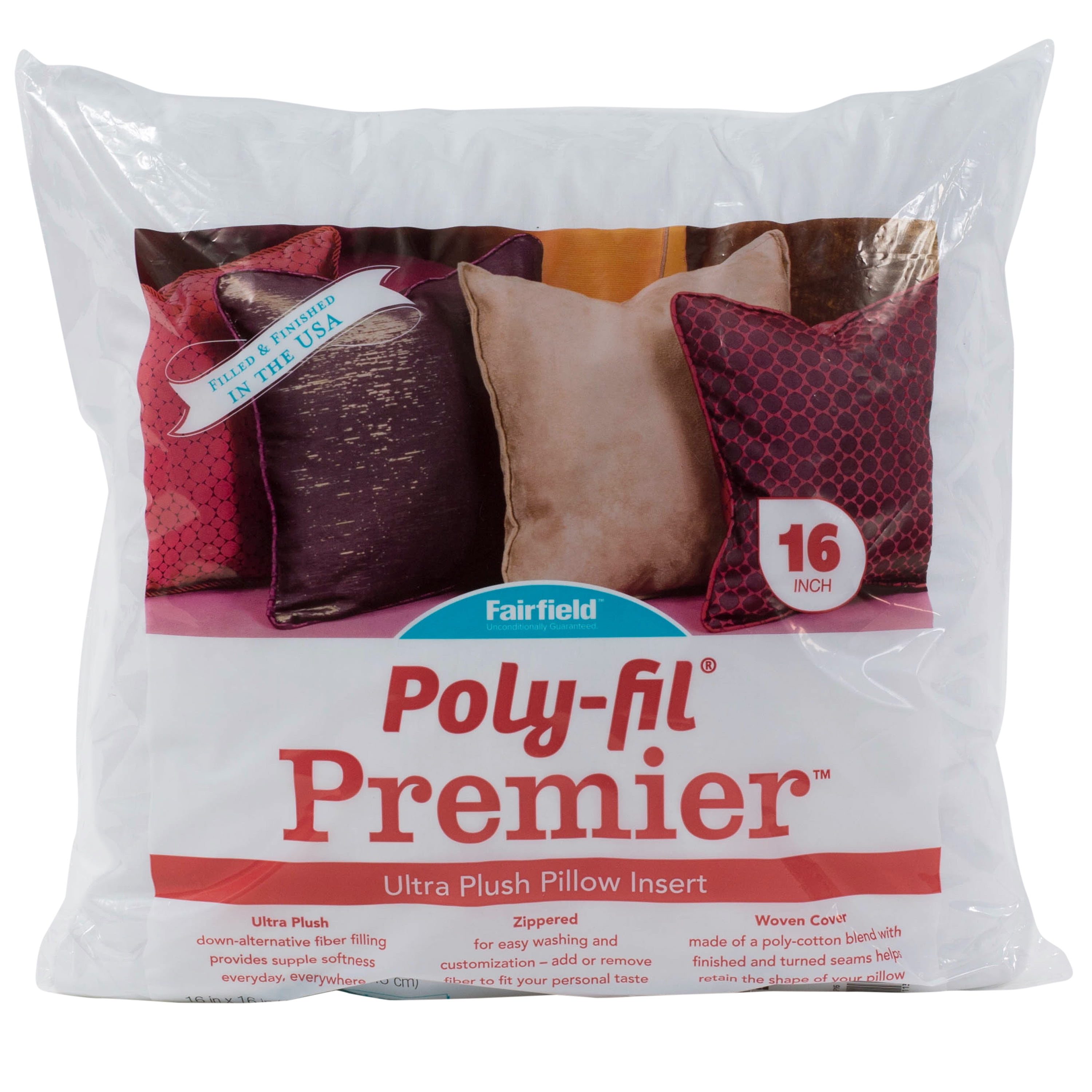 Fairfield Poly-Fil Premier Mini Accent Pillow Insert 10 x 10 White
