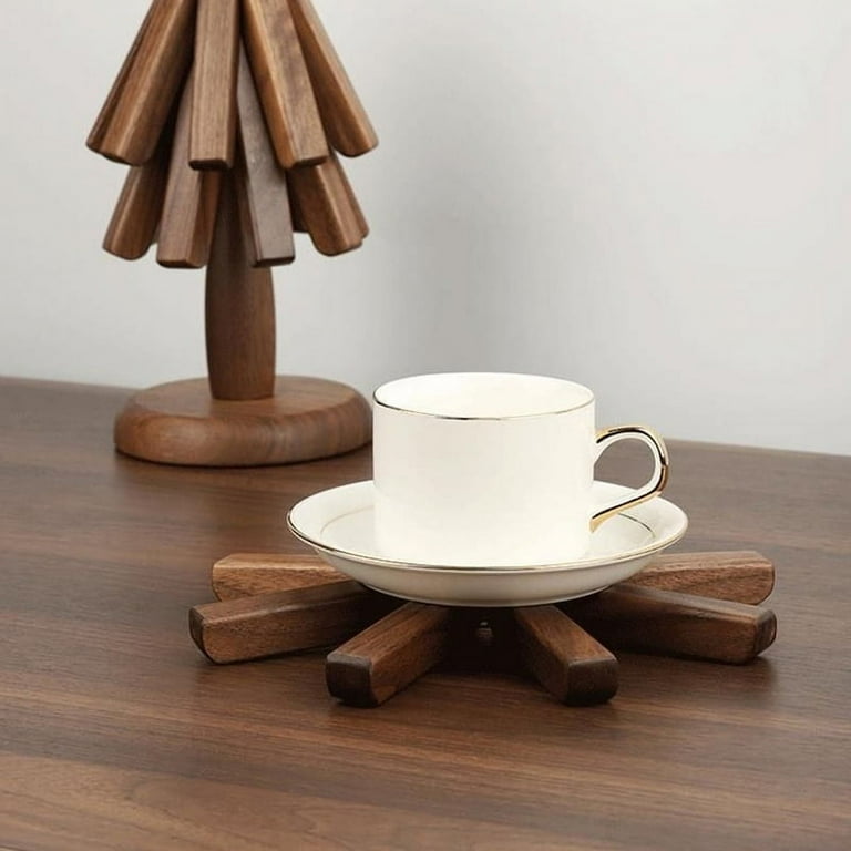 Wooden Trivets For Hot Dishes Insulation Pad,Tree Shape Trivet Set