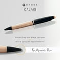 thumbnail image 2 of Cross Calais Brushed Rose Gold Plate and Black Lacquer Ballpoint Pen, 2 of 7