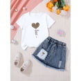 thumbnail image 2 of Shadoumai Tween Girls 2 Piece Outfits Short Sleeve Bow Top and Pleated Skirt Sets Summer Clothes, Size 7-14 Years, 2 of 4