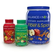 Balance of Nature Whole Health System - Whole Food Fruits & Veggies and Fiber & Spice Powder Drink Mix - Superfoods, Antioxidants & Natural Fiber - Health and Digestion Support - 30 Servings Each