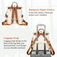 thumbnail image 6 of ALTOSY Fashion Leather Backpack for Women Purse Functional Crossbody Bag S77 Beige/Brown, 6 of 8