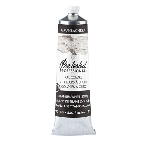 Grumbacher Pre-Tested Oil Color, 150ml Tube, Soft Titanium White