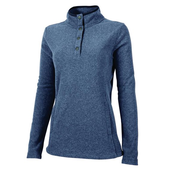 Charles River Apparel 5825 Women's Bayview Fleece-Medium Blue Heather/Navy-3XL