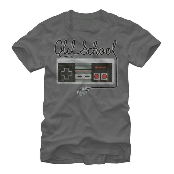 Men's Nintendo Old Schoool NES Controller  Graphic Tee Charcoal Small