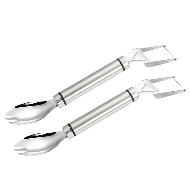 Harpily vegetable cutter 2 In 1 Stainless Fruit Cutter 2024 New Head Fruit Forks Slicer Summer Fruit Cutting Fork Watermelon Fork Slicer Cutter Slicer Tool For Kitchen Home Camping(2pcs)