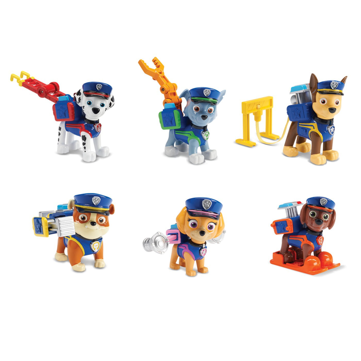 Set 6 Paw Patrol Ultimate RESCUE POLICE PUPS Set Transforming Backpack 