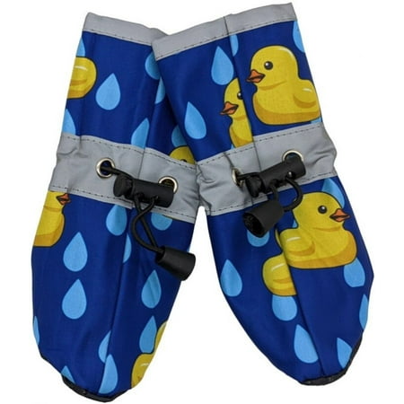 Fashion Pet Rubber Ducky Dog Rainboots Royal Blue Medium (2 Pack)