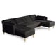 thumbnail image 5 of Sala Modular Doble Chaise Makora Boyd con Memory Foam y Respaldo Ajustable Lino Negro, 5 of 8