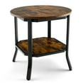 thumbnail image 1 of Gymax Table de Chevet Ronde à 2 Niveaux pour Salon Marron, 1 of 10